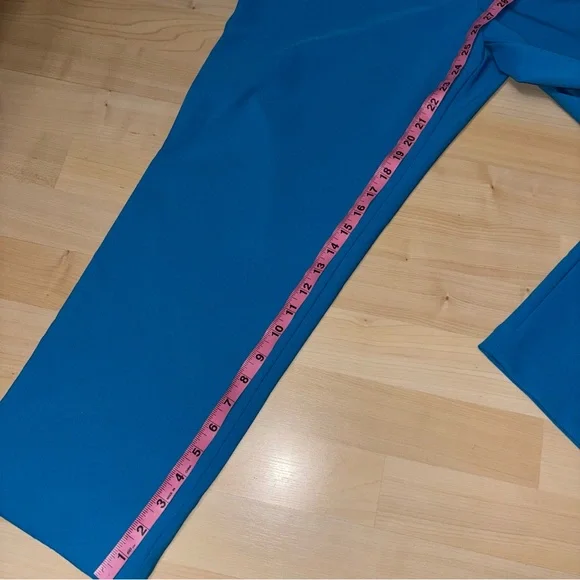 Rachel Zoe Women Hi-Rise Size 14 Waist Slim Leg Ankle Blue Trouser Pants Office - Picture 7 of 9